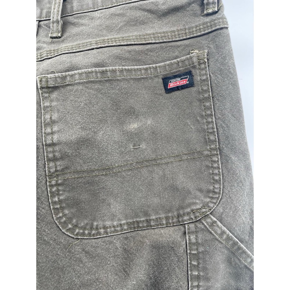 Men's Dickies Carpenter Pants Gray Distressed Workwear 32x32 Cotton - Picture 3 of 8